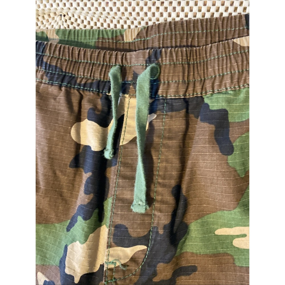 HUF Pants Mens L Green Camo Ripstop Drawstring Waist Relaxed Fit Streetwear - Picture 4 of 5